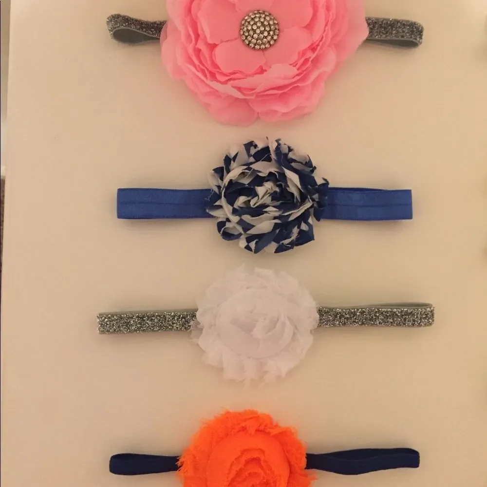 Lot of 24 Baby Girl Hair Bows Baby Headband Newborn Toddler Flowers Hearts